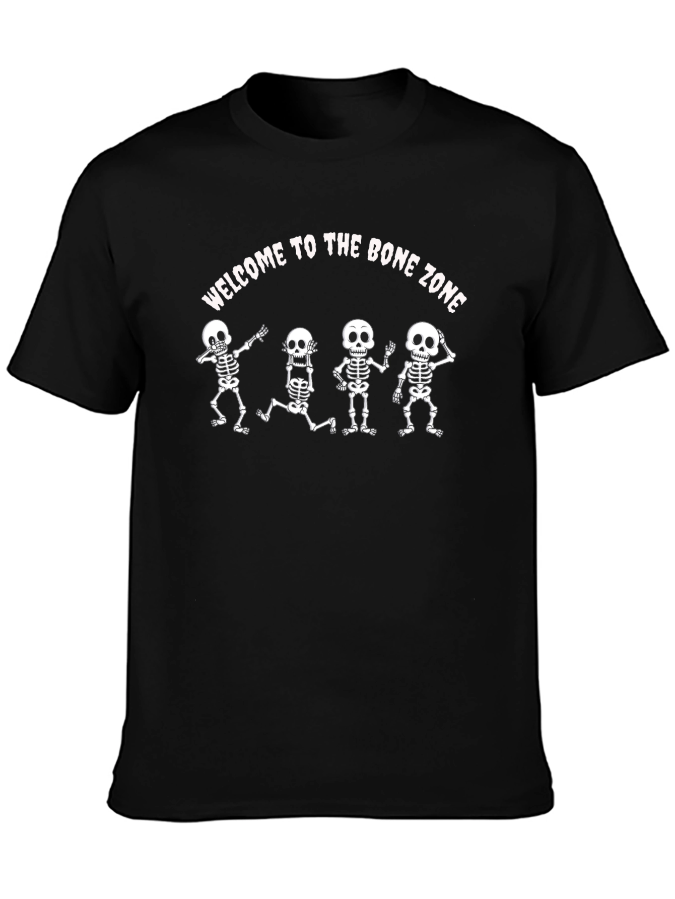 Black Bone Zone Skeleton Graphic Tee - Black Cotton T-Shirt view 3