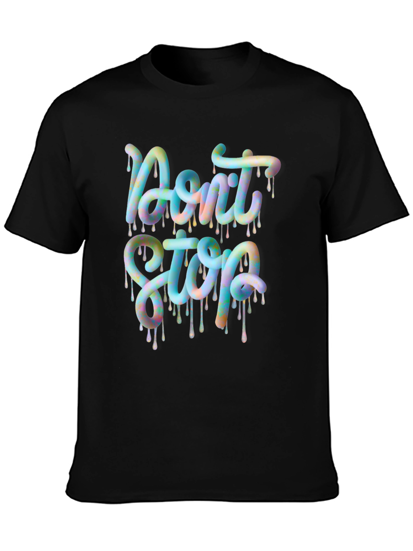 Black Don't Stop Graphic Tee - Trendy Design view 3
