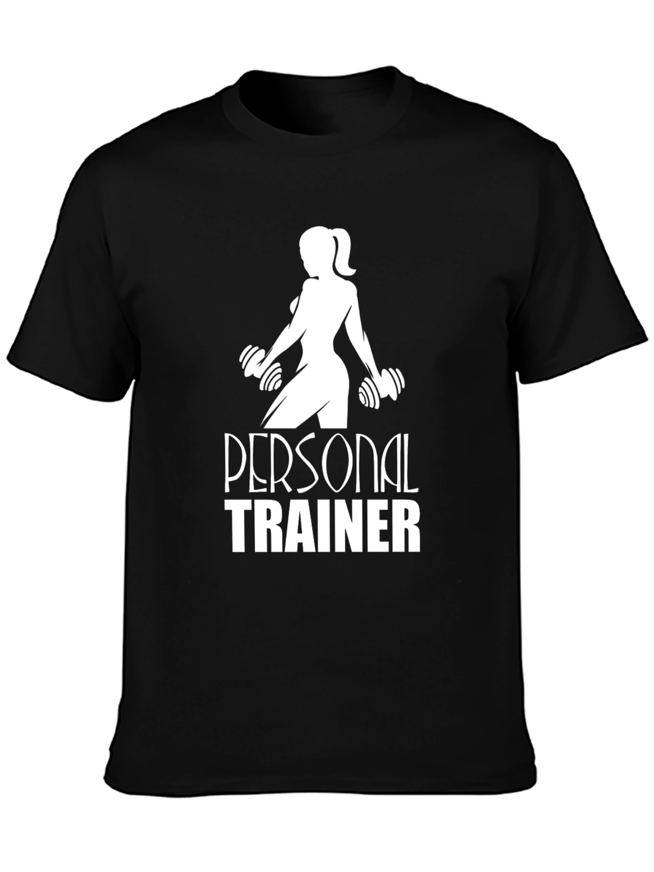 Black Personal Trainer Black T-Shirt - Fitness Apparel view 3
