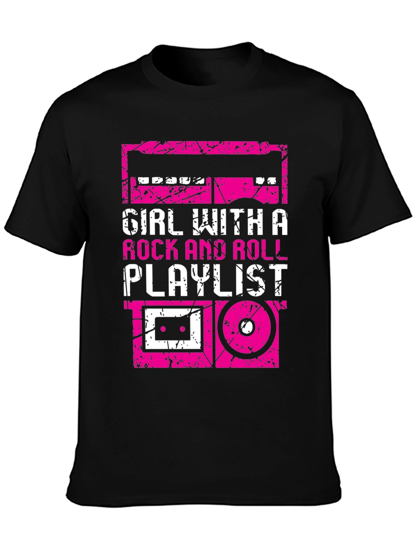 Black Rock and Roll Playlist T-Shirt view 3