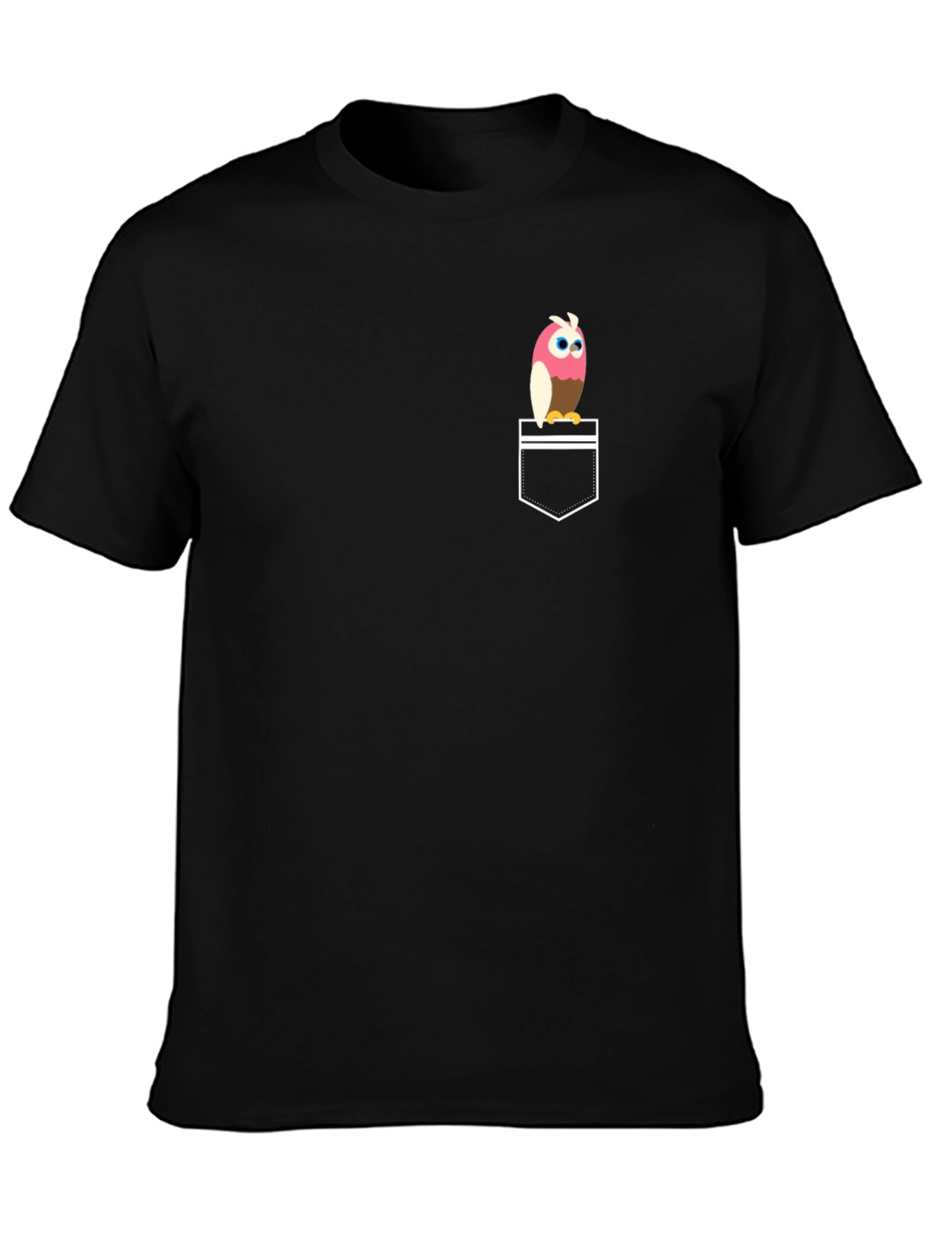 Black Owl Pocket T-Shirt - Fun & Unique Design view 3