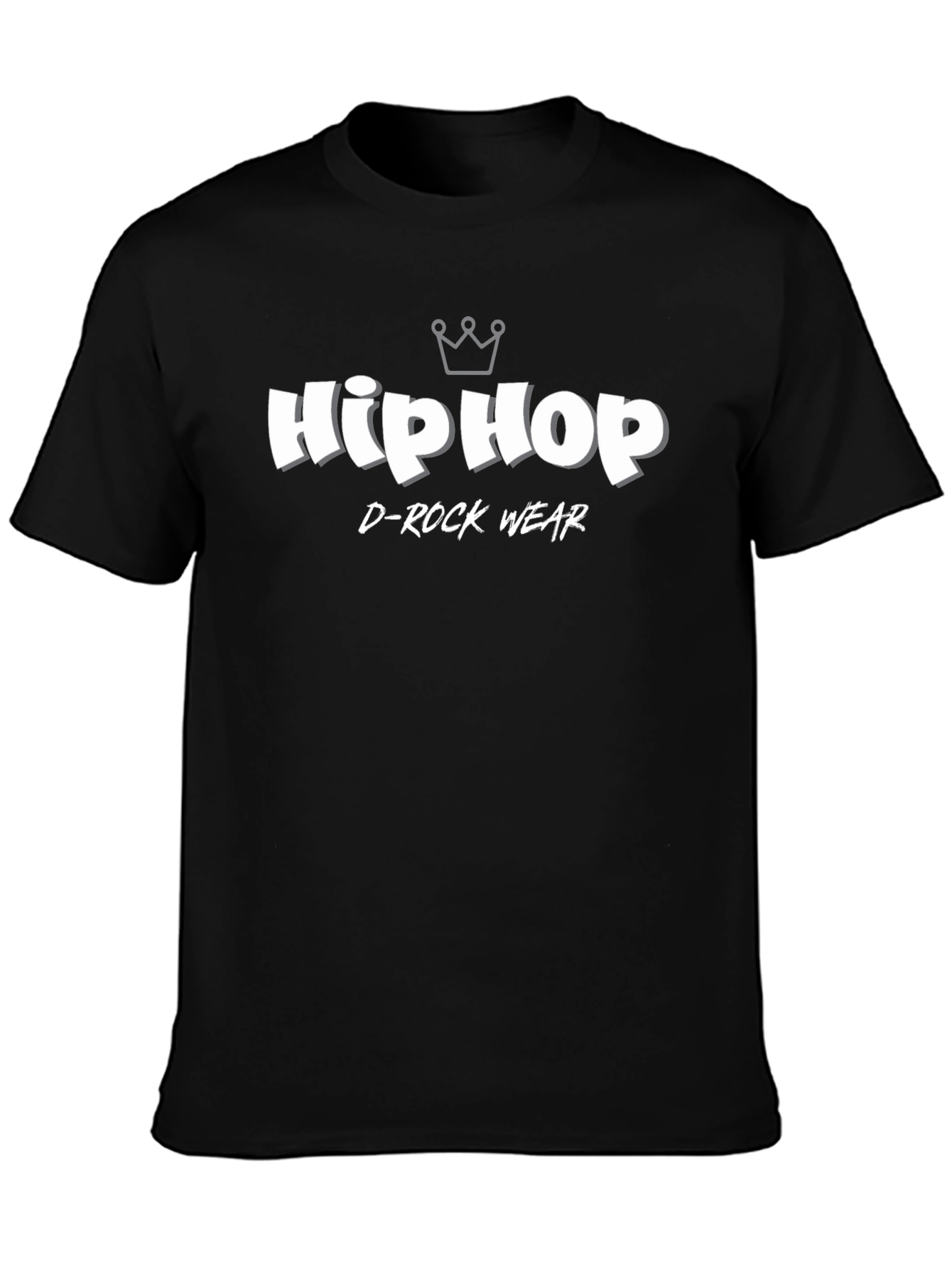 Black Hip Hop D-Rock Wear Black T-Shirt view 3