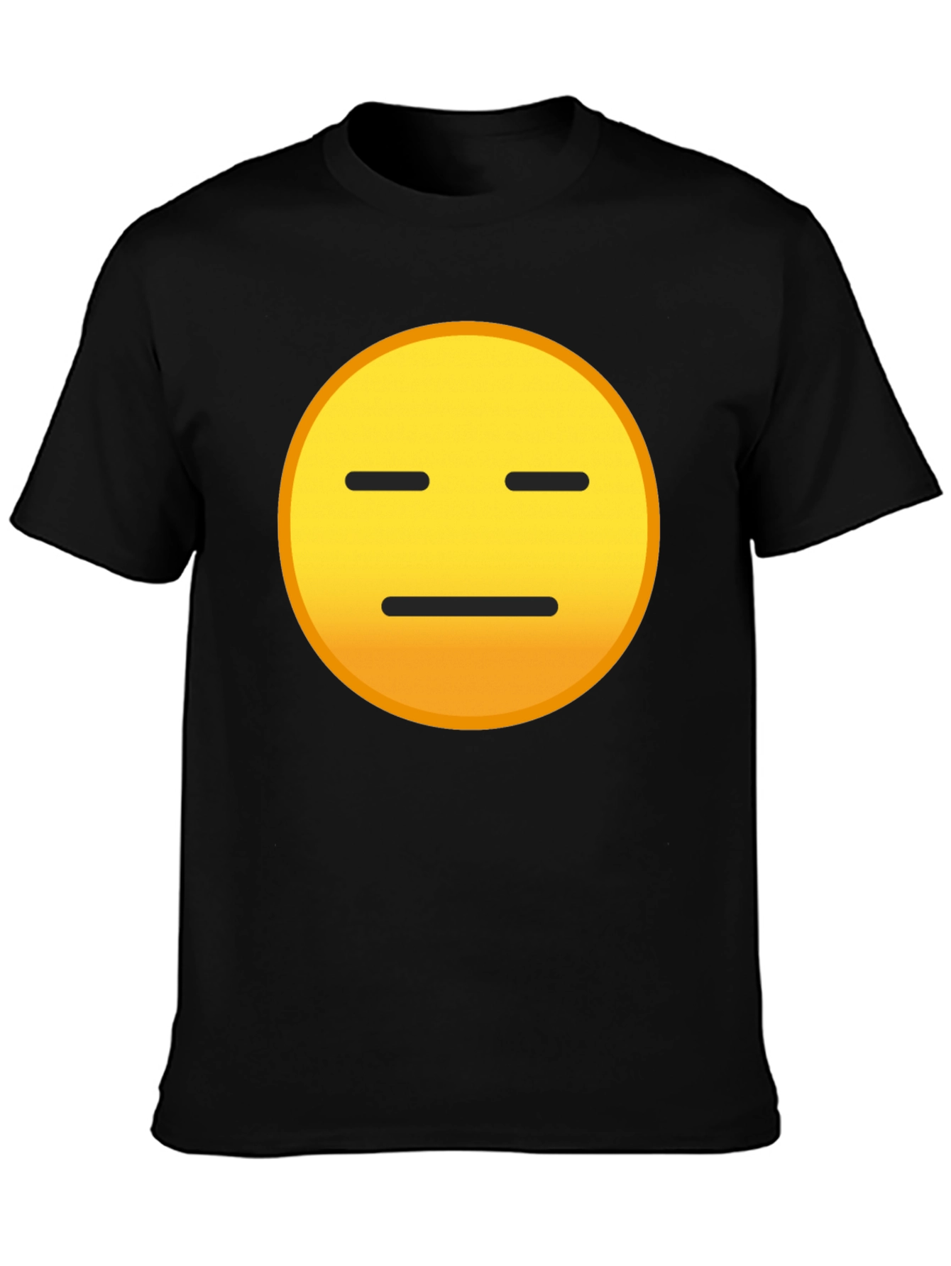 Black Expressionless Emoji Graphic Tee - Black Cotton Blend view 3