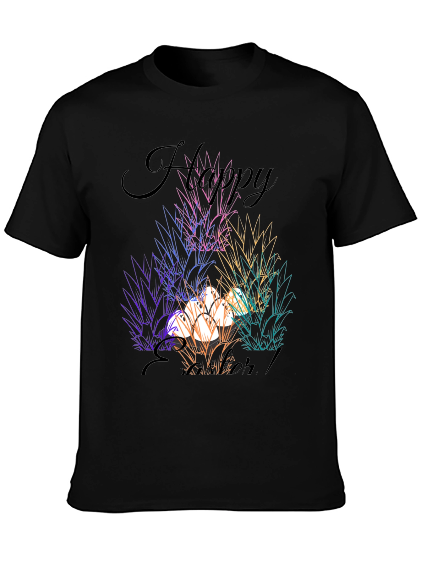 Camiseta Negra "Felices Pascuas" Estampada