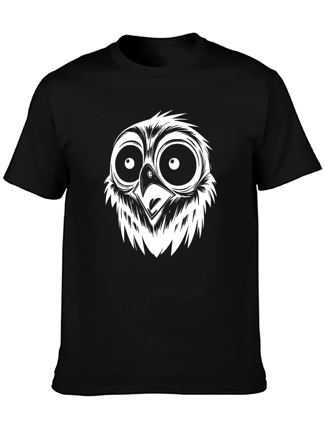 Black Owl Face Graphic T-Shirt - Cool & Quirky view 3