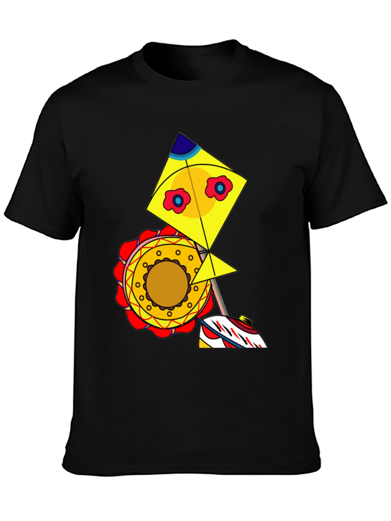 Black Kite Graphic Tee - Whimsical Design, Casual Style view 3