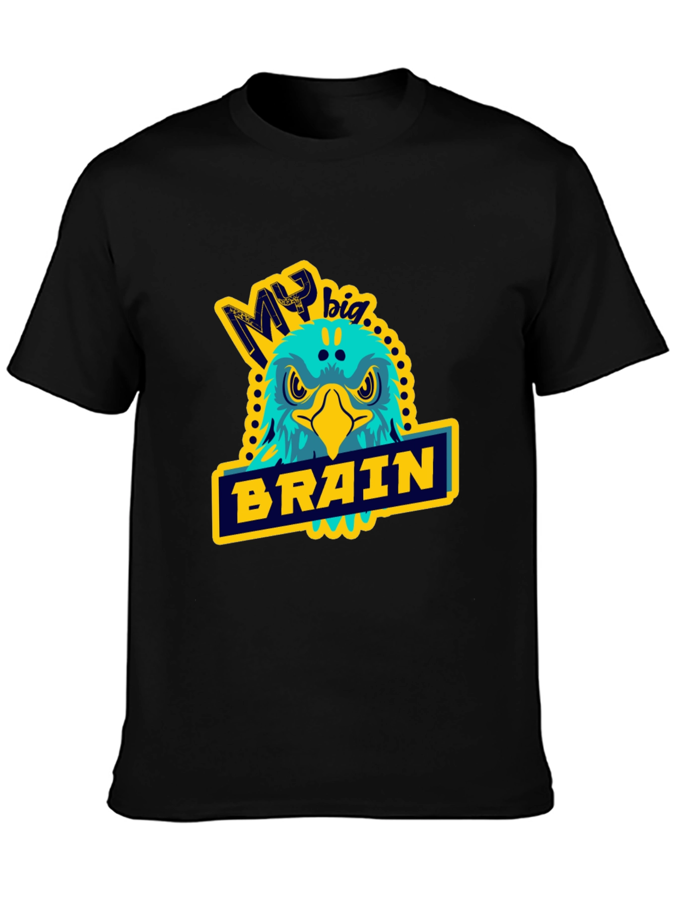 Black My Big Brain Eagle T-Shirt view 3