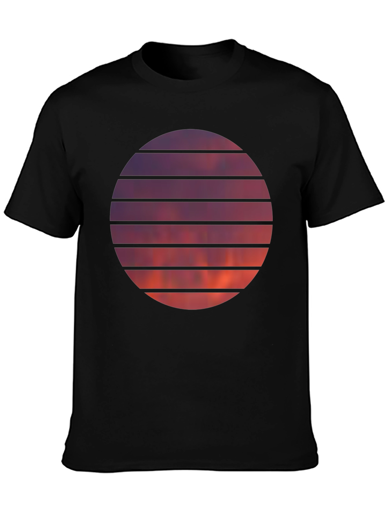 Black Sunset Circle Graphic Tee view 3