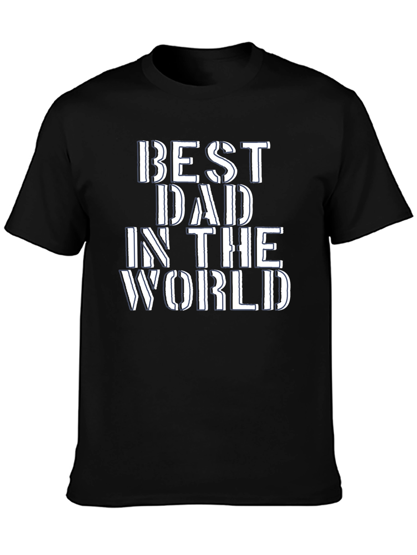 Black Best Dad in the World Graphic Tee - Black view 3