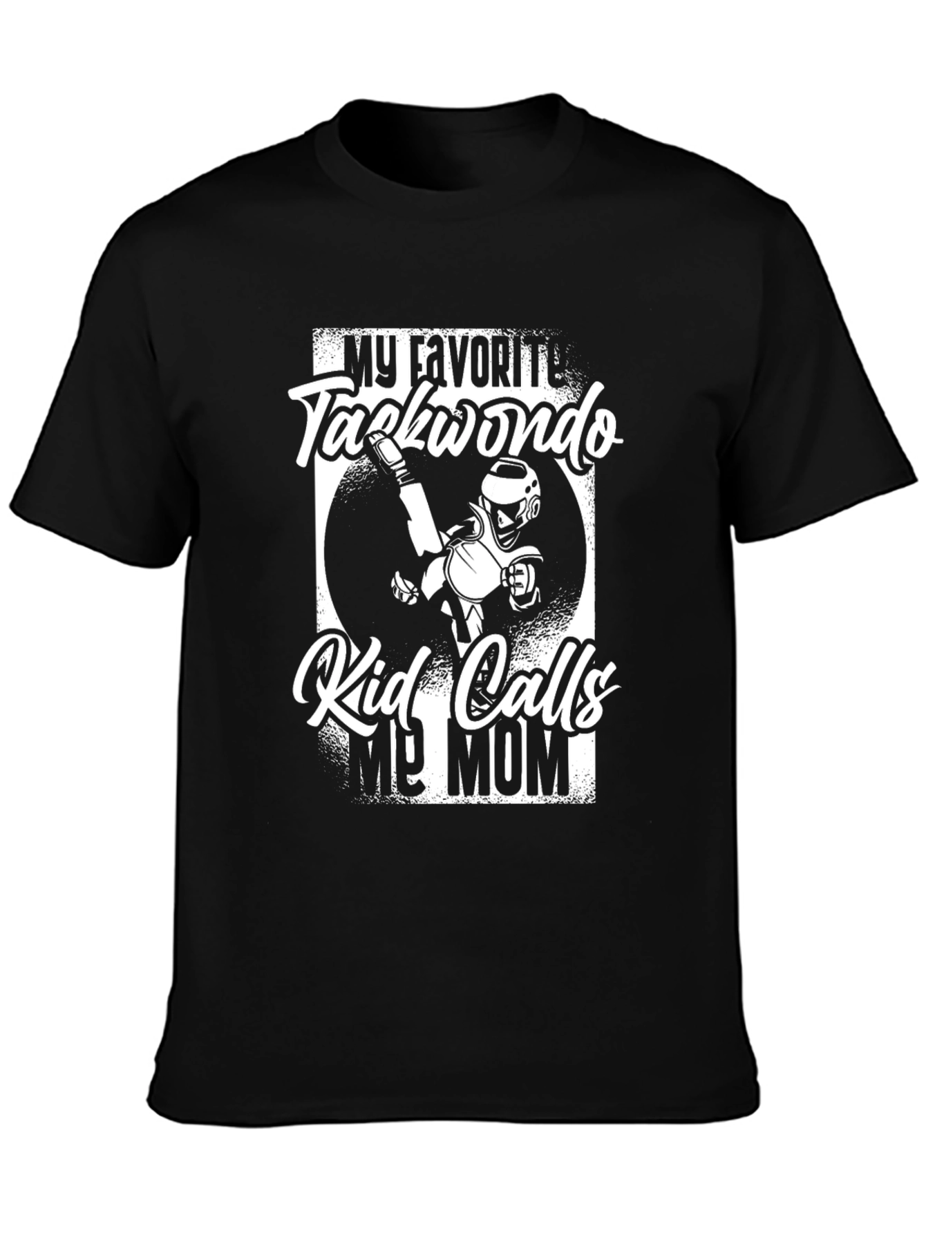 Black Taekwondo Mom T-Shirt view 3