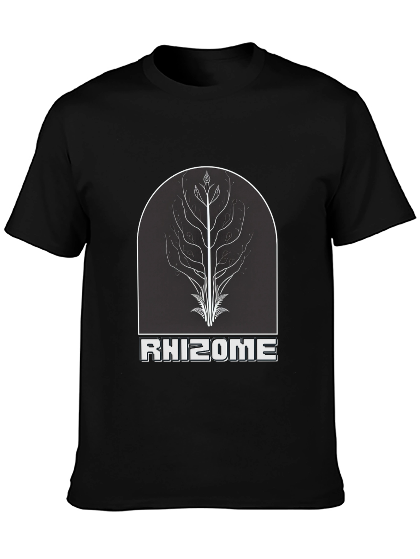 Black Rhizome Tree Graphic Tee - Nature Inspired Design view 3