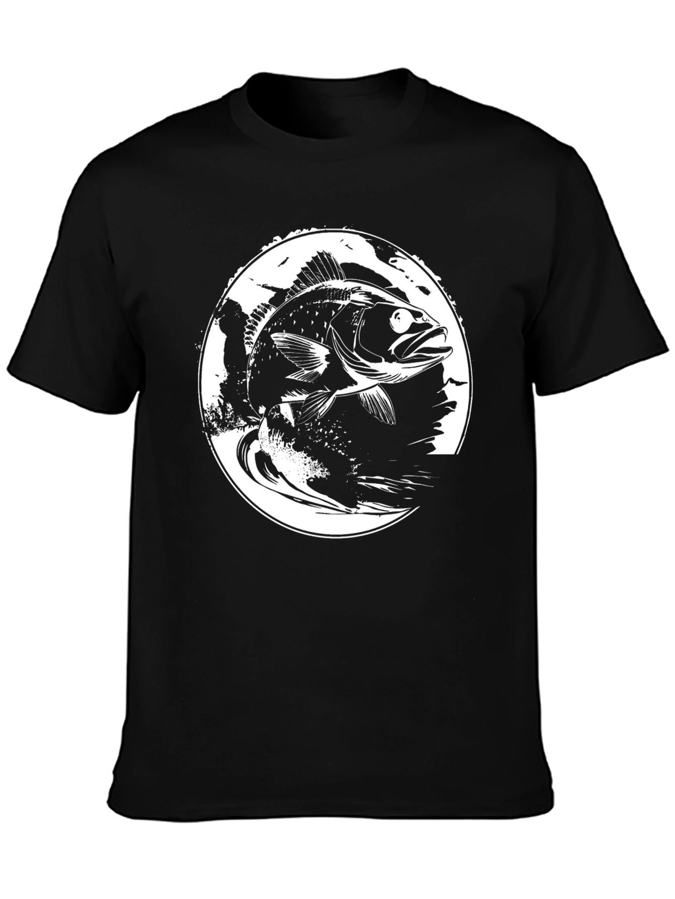 Black Bass Fish Graphic Tee - Black view 3