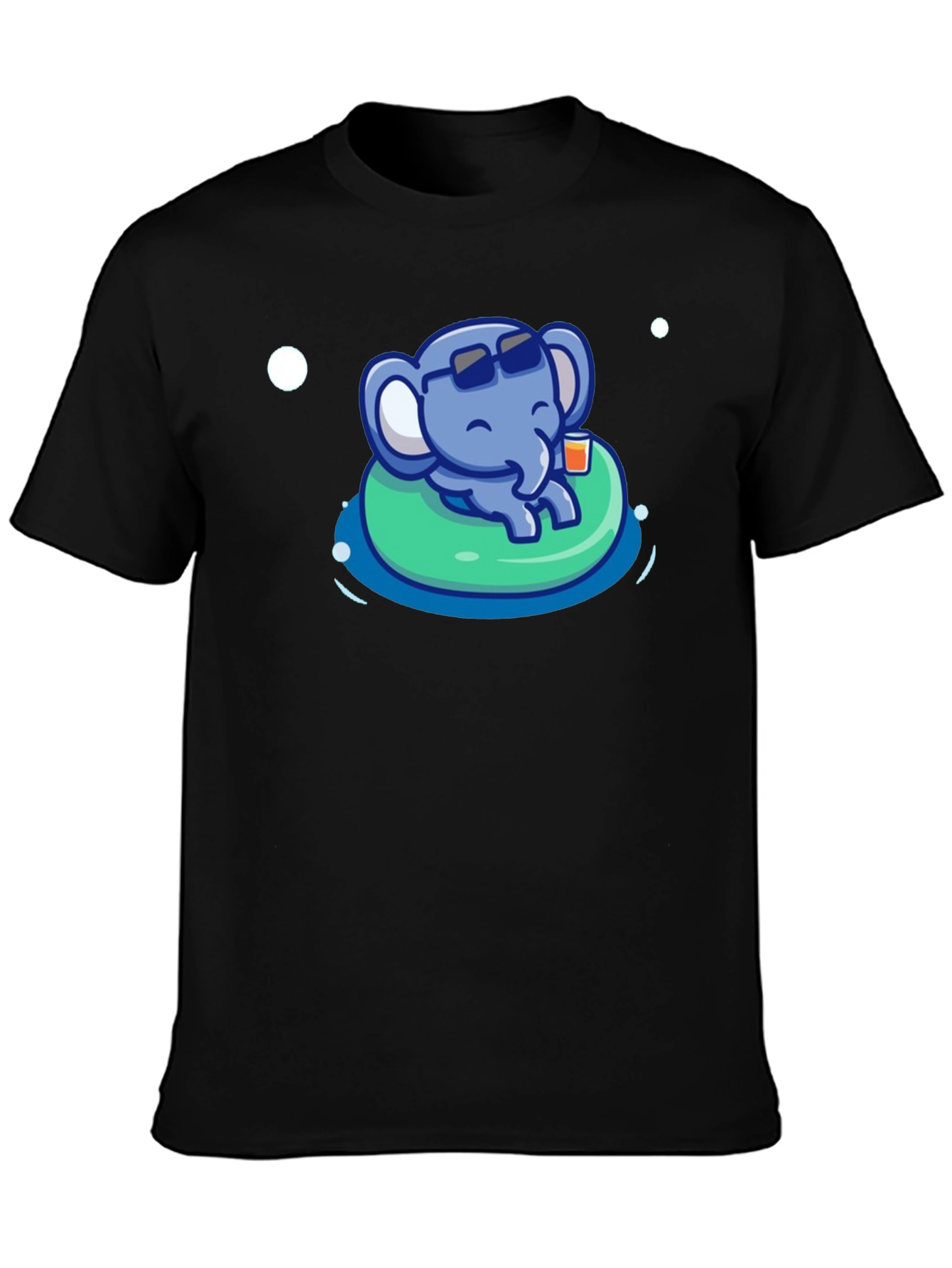Black Cute Elephant Pool Party T-Shirt - Summer Vibes view 3