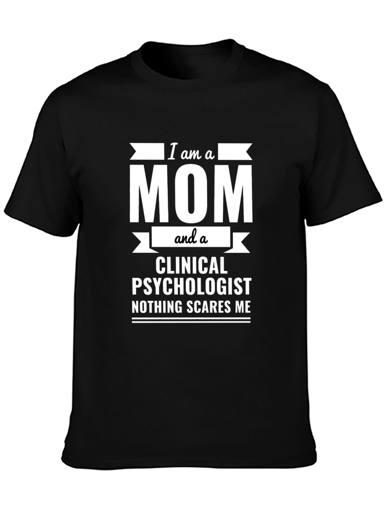 Black Mom and Clinical Psychologist Graphic Tee - Black view 3