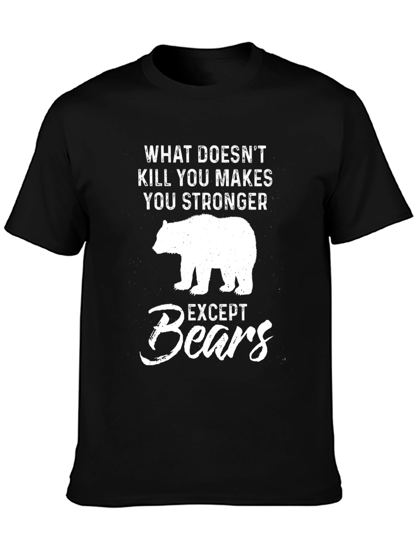 Black What Doesn't Kill You Except Bears T-Shirt view 3