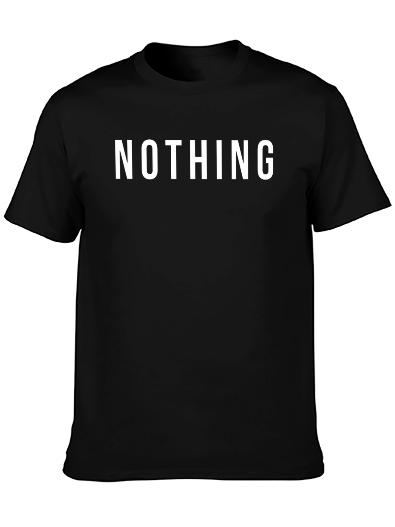 Black Nothing Graphic Tee - Black Cotton Casual T-Shirt view 3