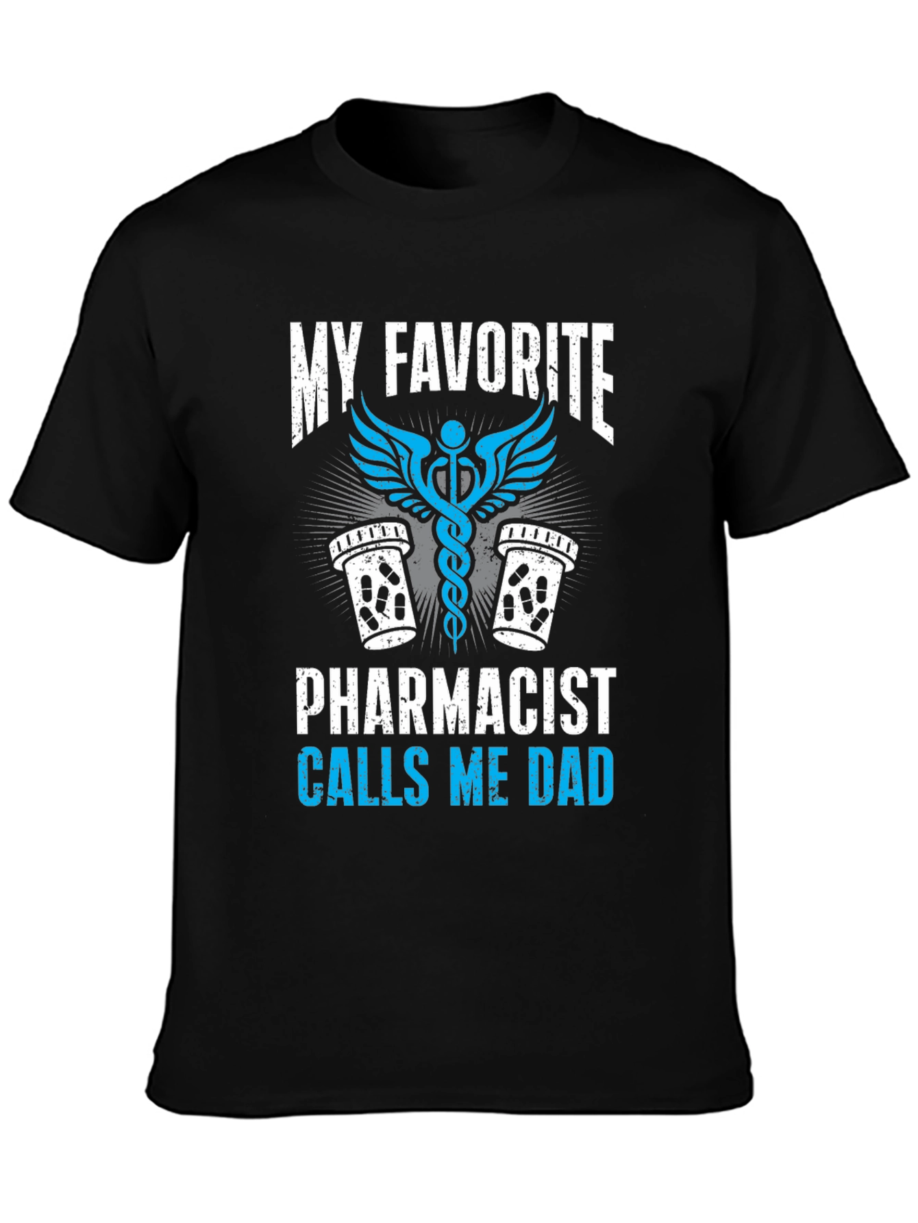 Black Pharmacist Dad T-Shirt: My Favorite Calls Me Dad view 3