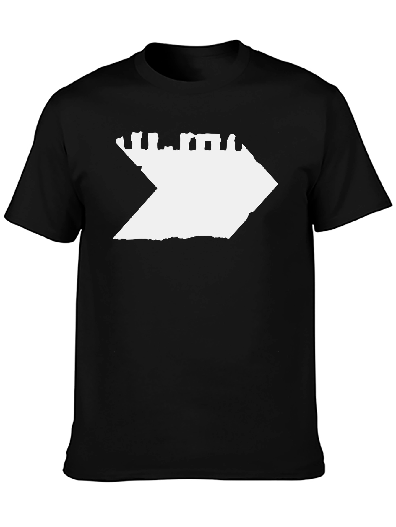 Black Abstract Graphic Print T-Shirt - Casual Black Tee view 3