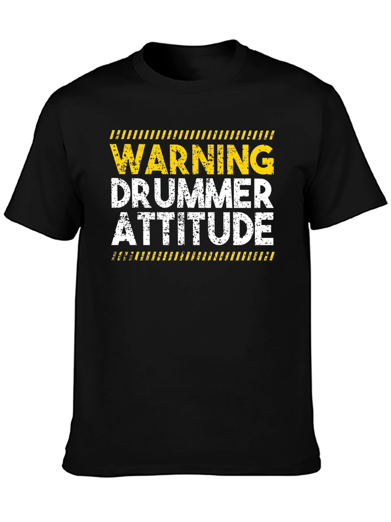 Black Warning Drummer Attitude T-Shirt view 3