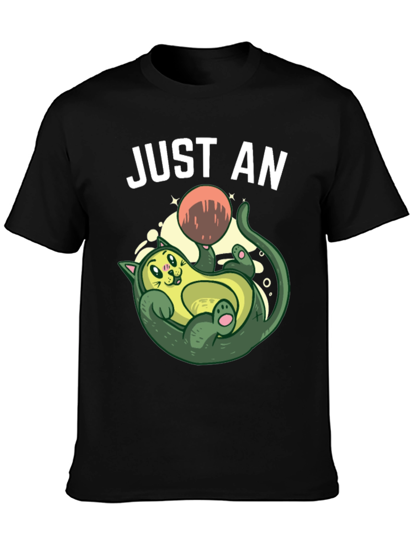 Black Avocado Cat T-Shirt - Funny Graphic Tee view 3