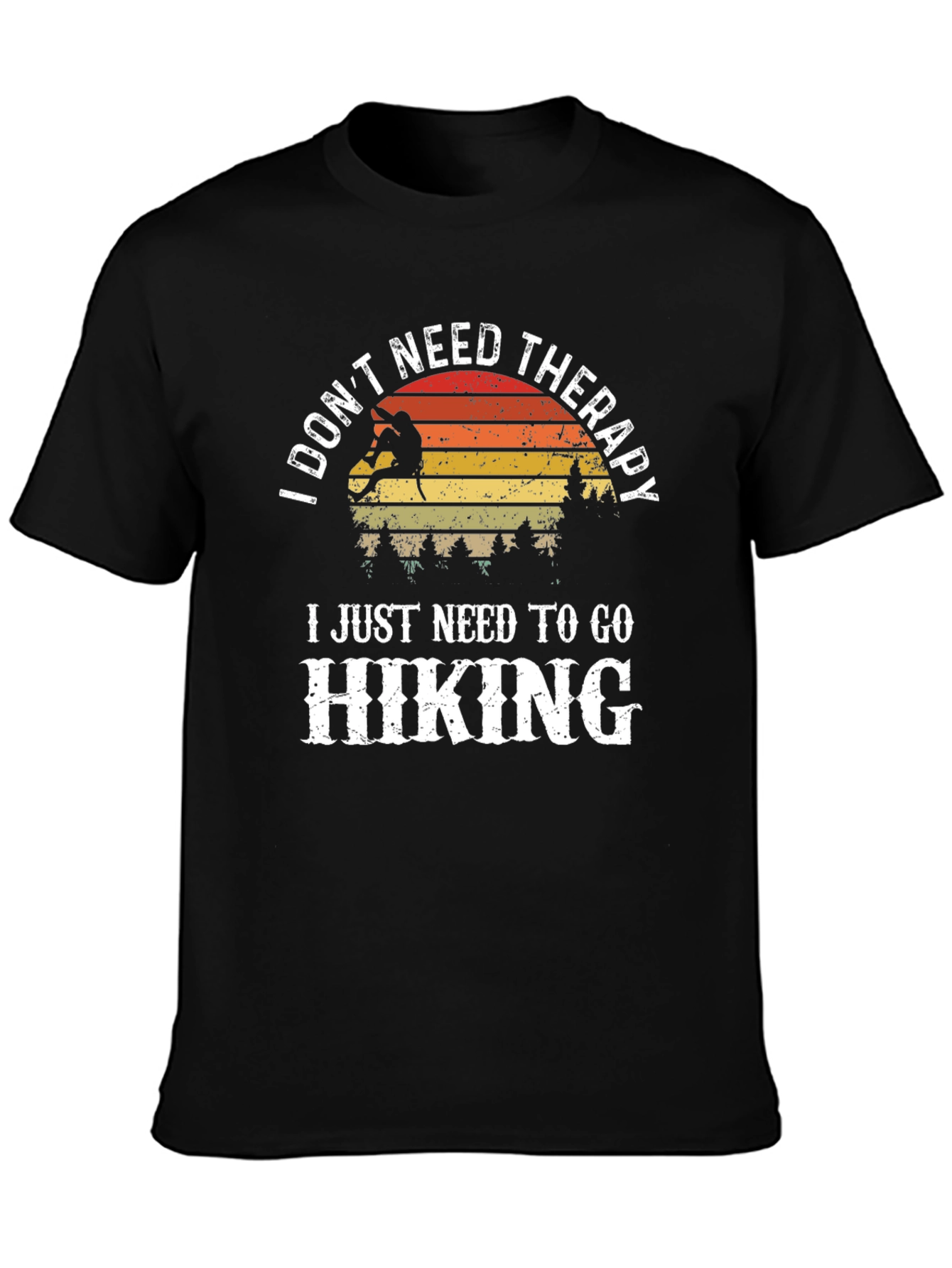 Black I Don't Need Therapy Hiking T-Shirt view 3