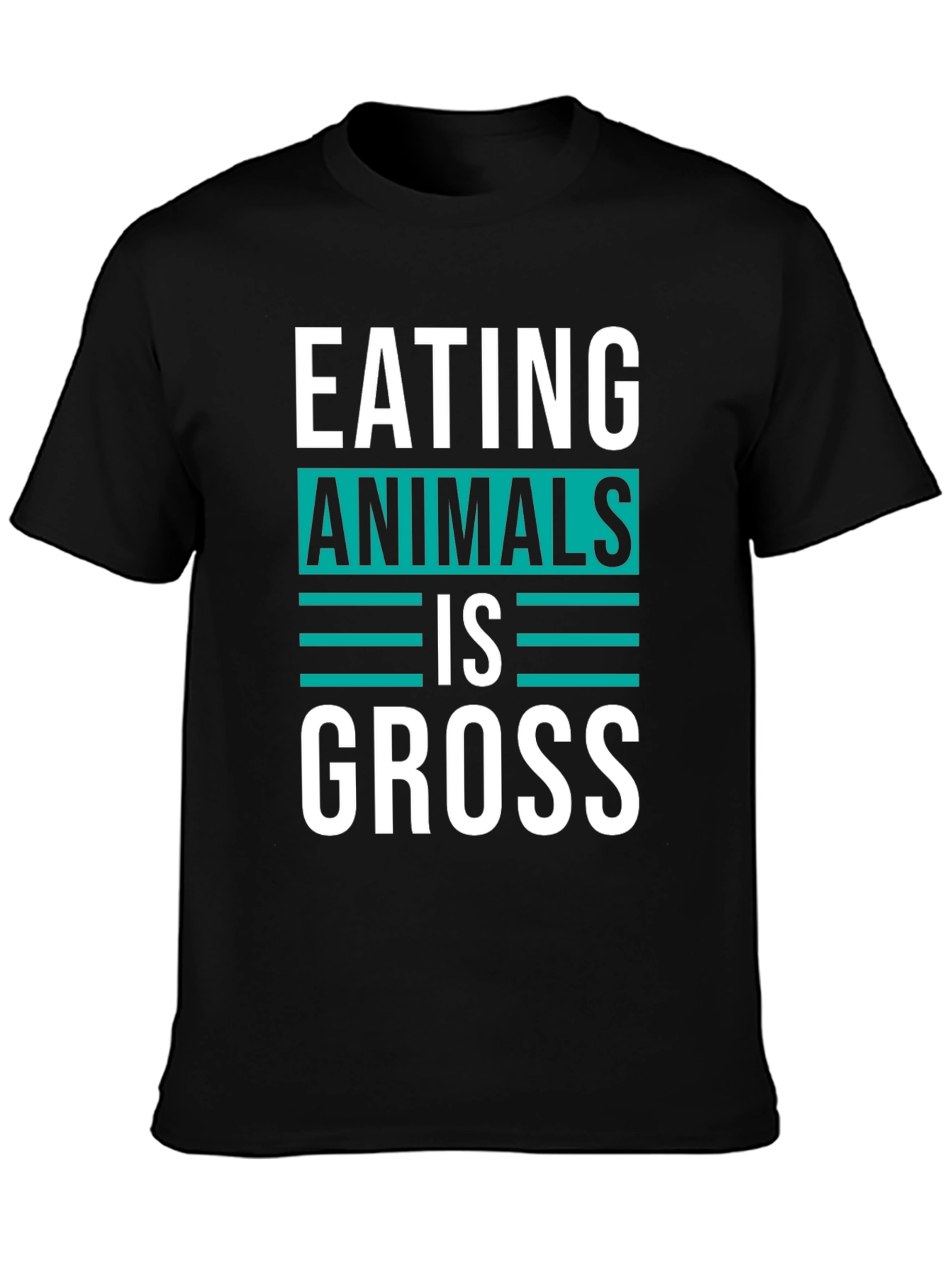 Black Eating Animals is Gross Graphic Tee view 3
