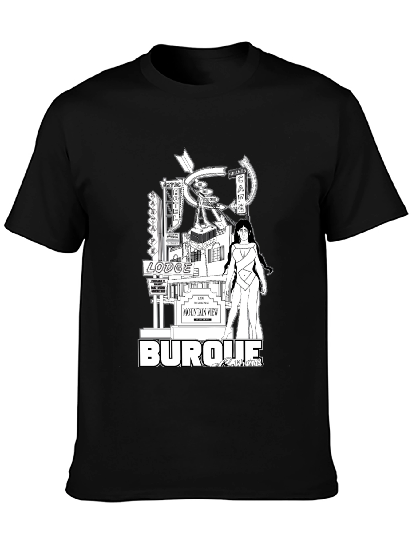 Retro Albuquerque Graphic Tee - Black Cotton T-Shirt - 3