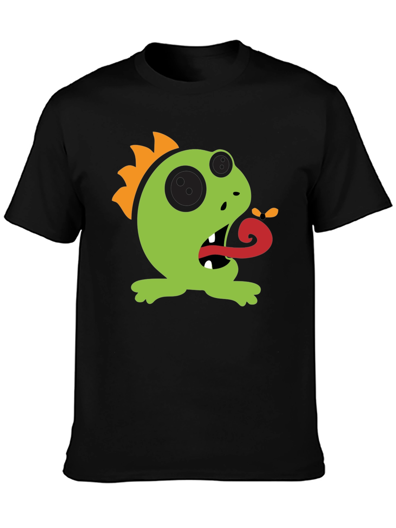 Black Cartoon Monster Graphic Tee - Black view 3