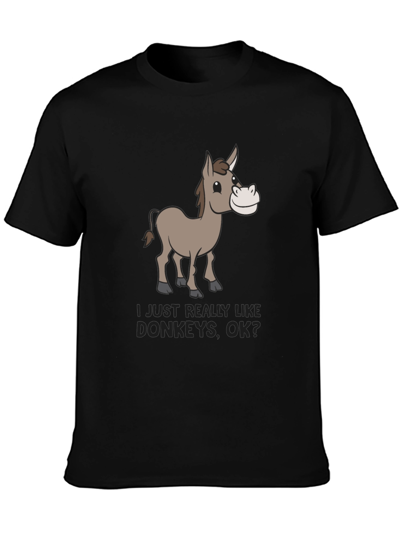 Black Funny Donkey Lover Graphic Tee - Black view 3