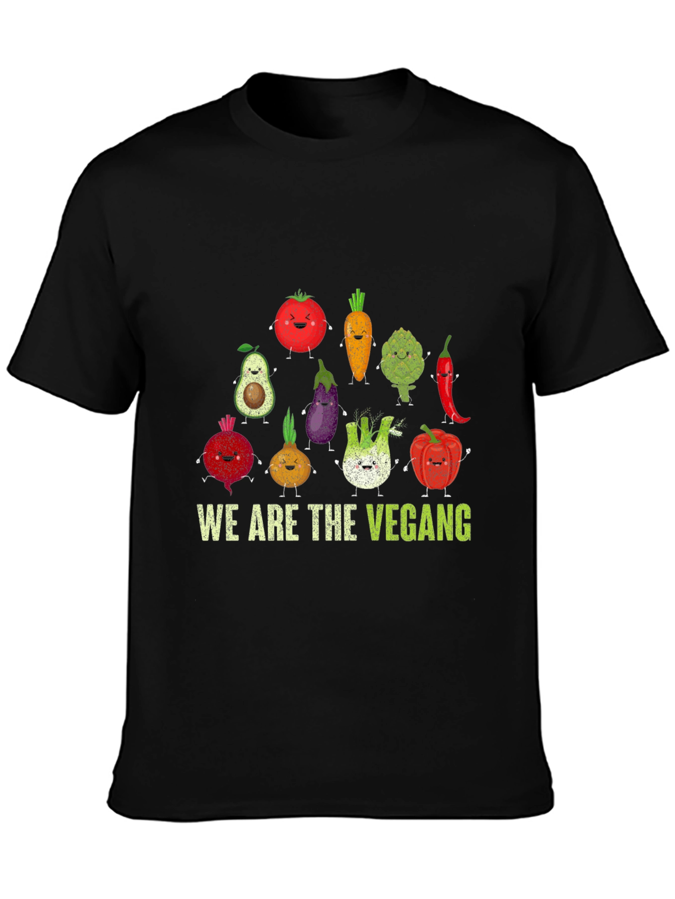 Black Funny Vegan T-Shirt - We Are The Vegang view 3