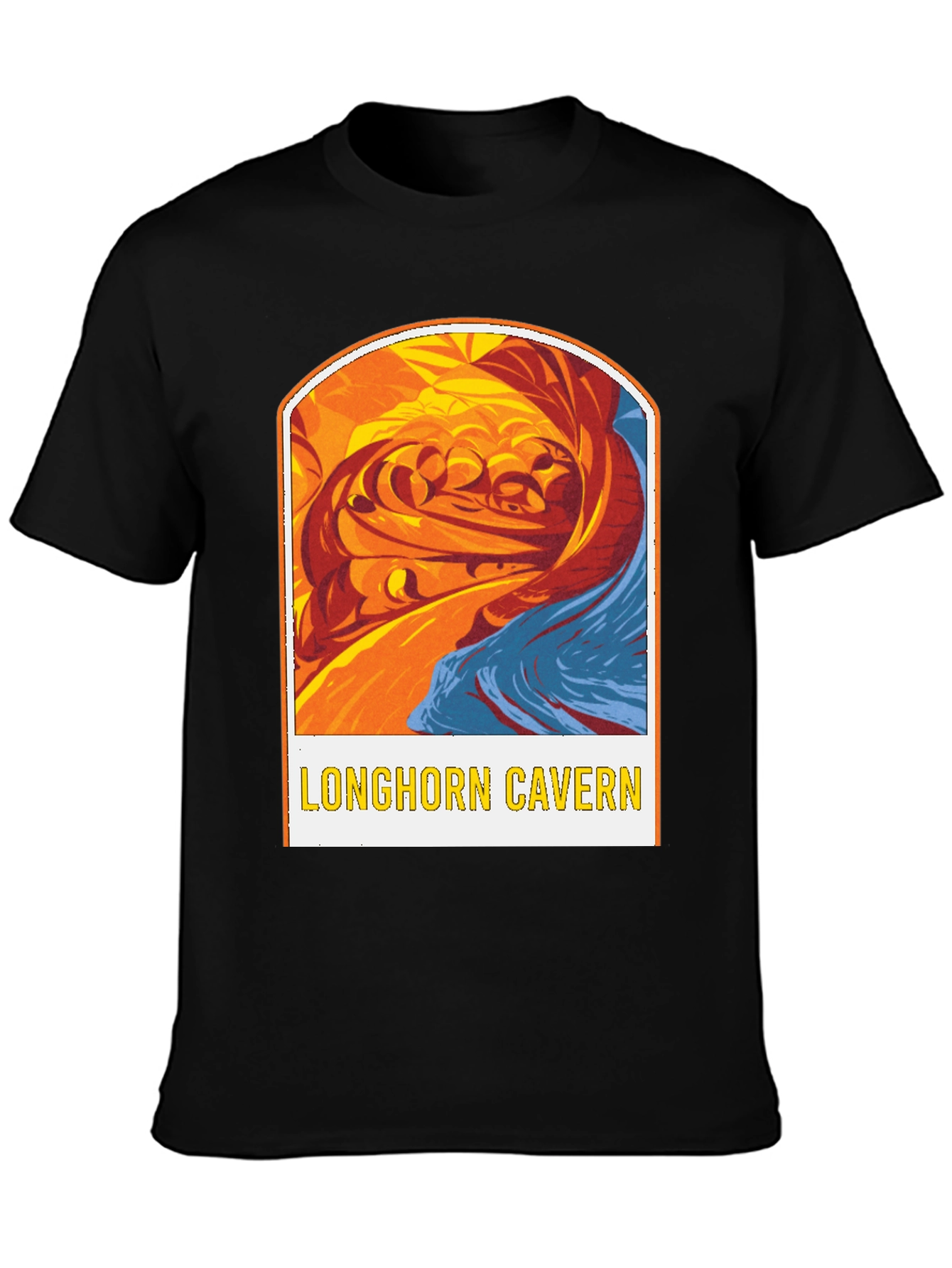 Black Longhorn Cavern Graphic Tee - Black Cotton Blend view 3