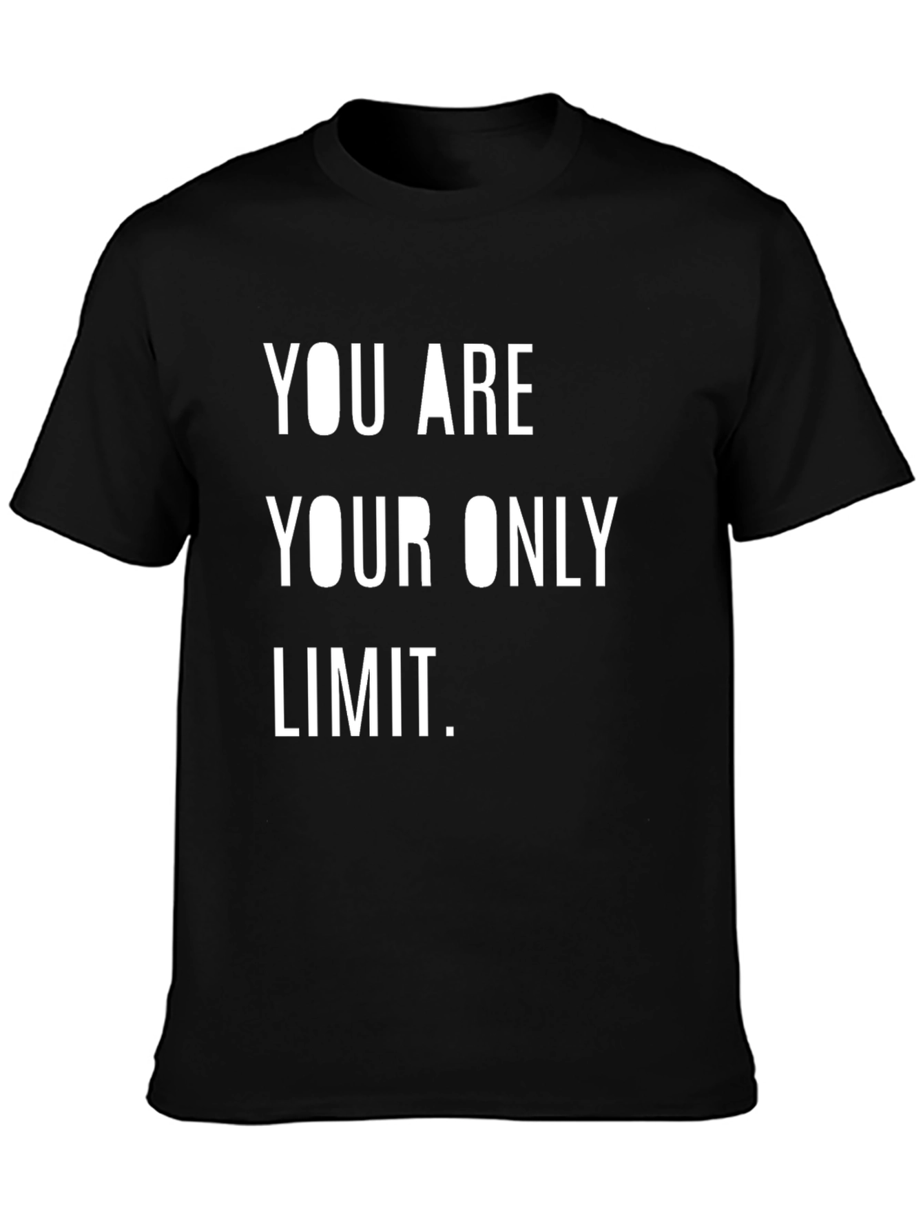 Black Motivational T-Shirt: You Are Your Only Limit - Black view 3
