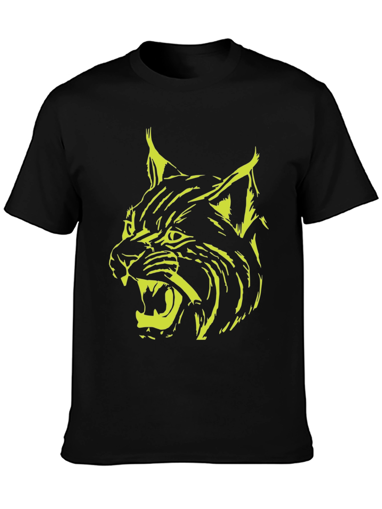 Black Lynx Graphic Black T-Shirt - Bold Animal Design view 3