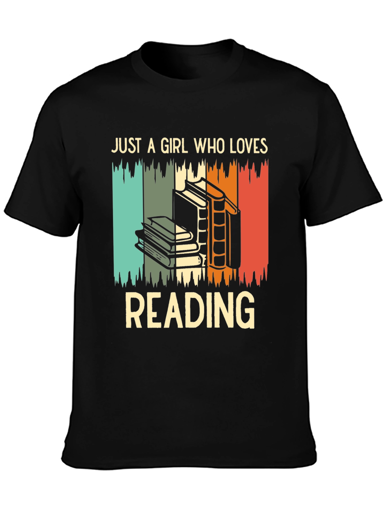 Black Retro Reading Lover T-Shirt for Women view 3