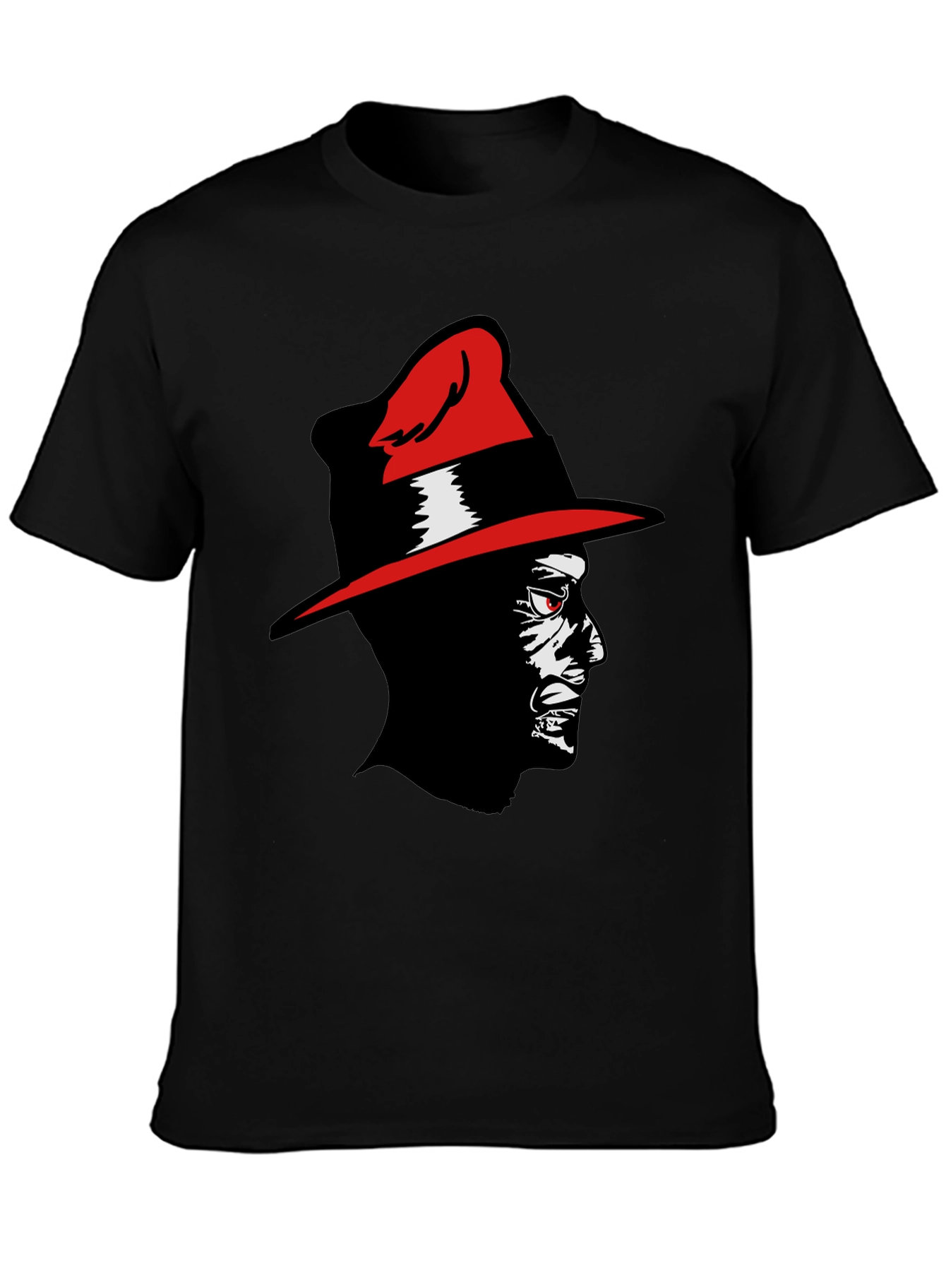 Black Red-Hat Man Graphic Tee view 3