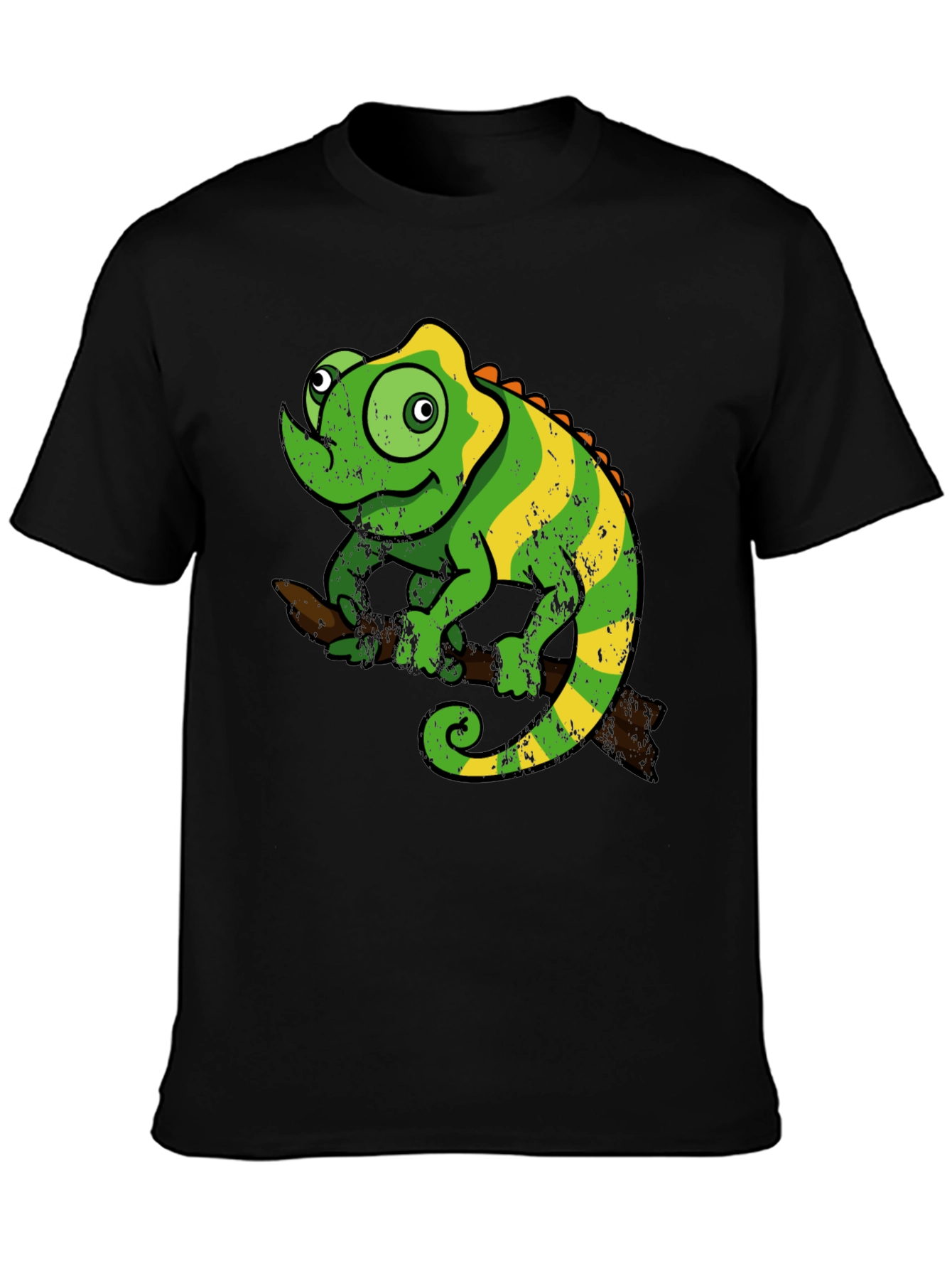 Black Chameleon Graphic Tee - Fun Reptile T-Shirt view 3