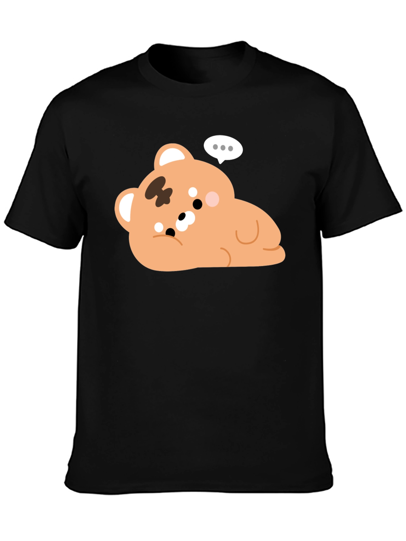 Black Cute Bear Graphic Black T-Shirt view 3