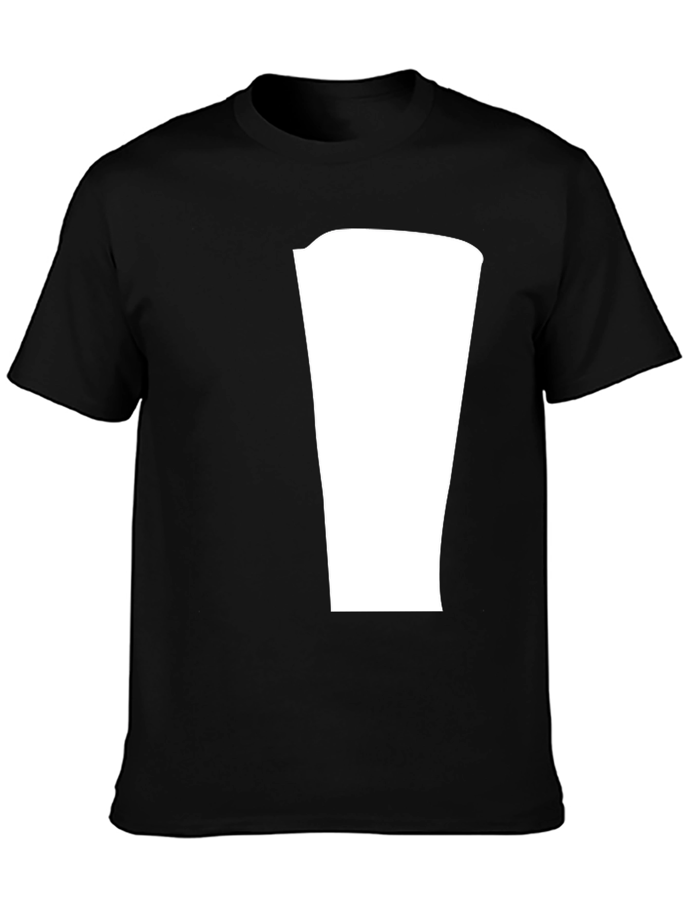 Black Modern Black T-Shirt with Blank Center Panel view 3