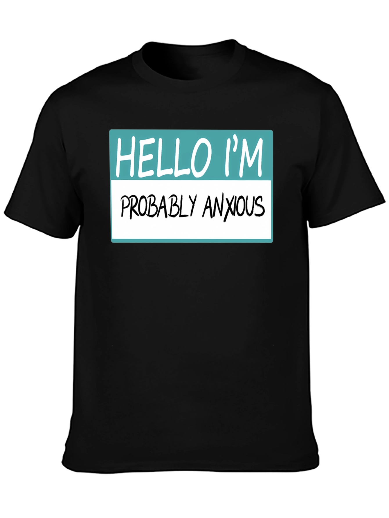 Black Anxious Humor T-Shirt - Novelty Graphic Tee view 3