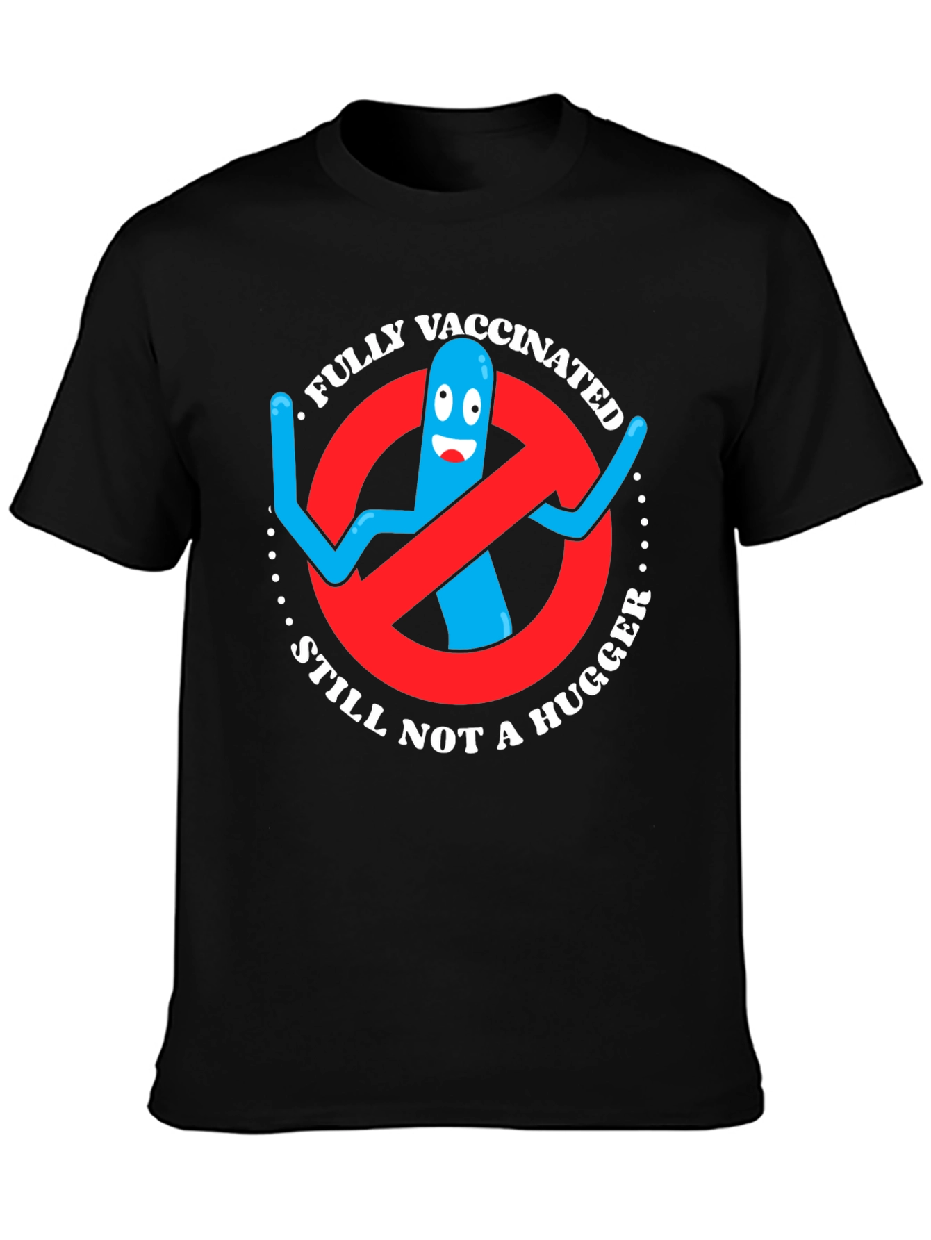 Black Vaccinated Not A Hugger T-Shirt view 3