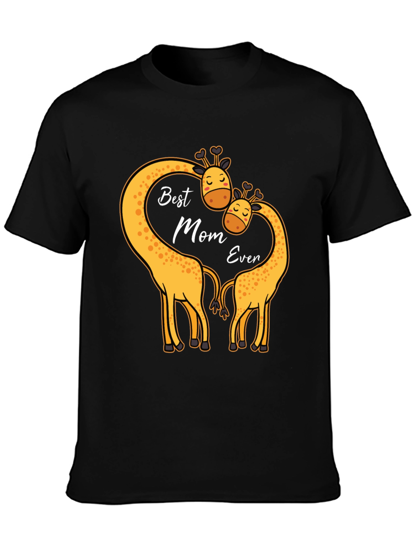 Black Best Mom Ever Giraffe T-Shirt view 3