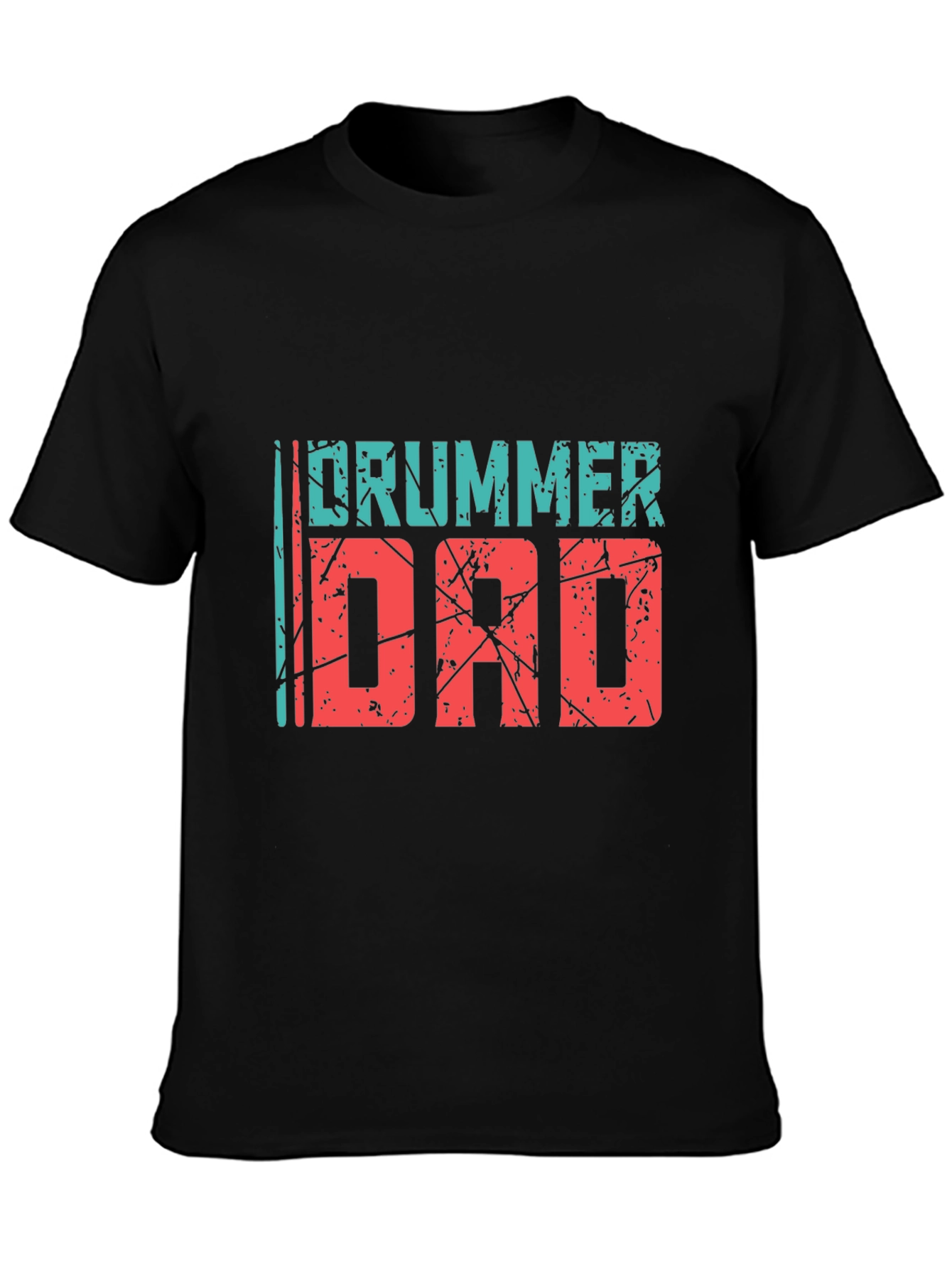 Black Drummer Dad Black Graphic Tee view 3