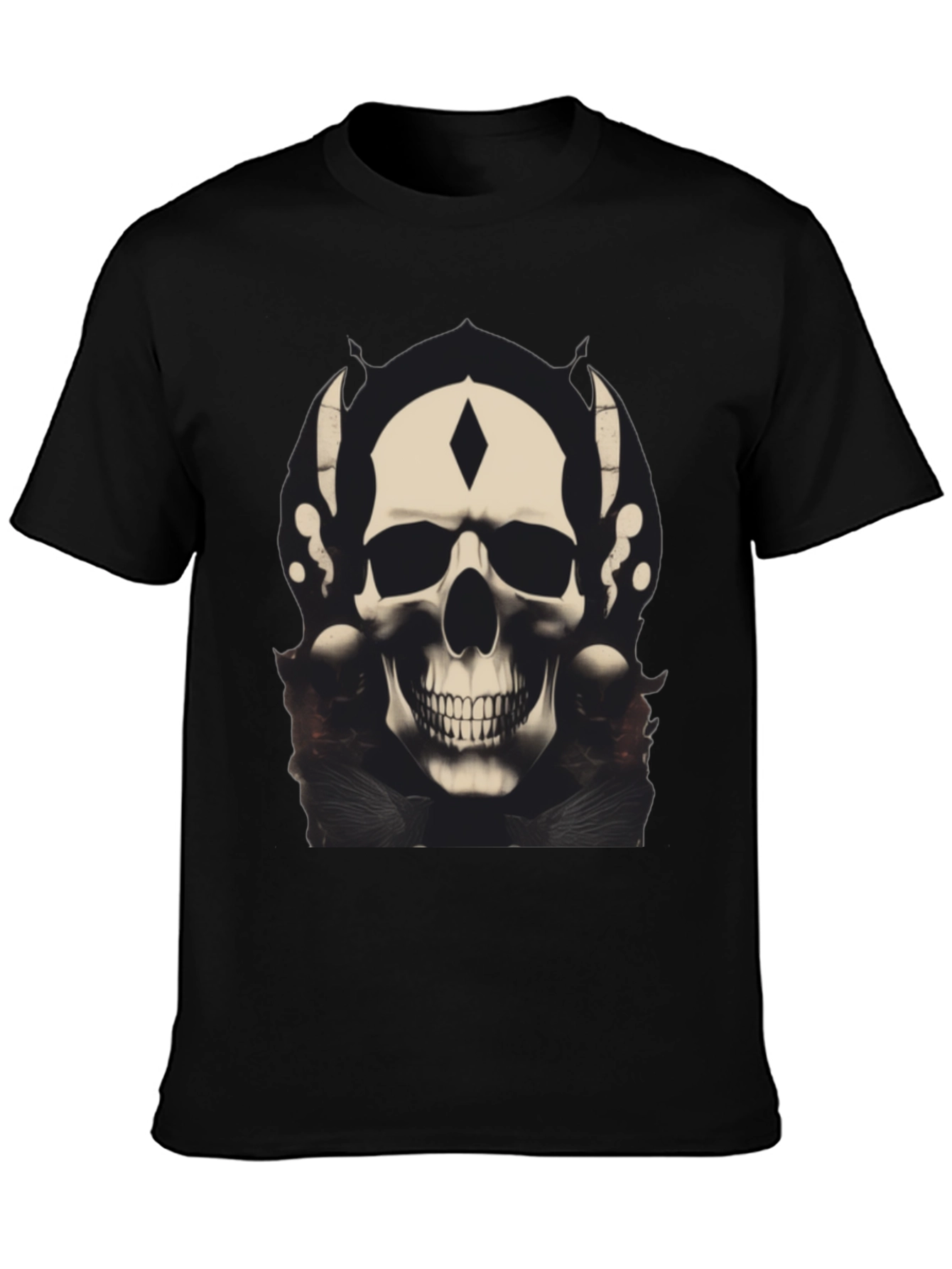 Black Skull Graphic Black T-Shirt view 3
