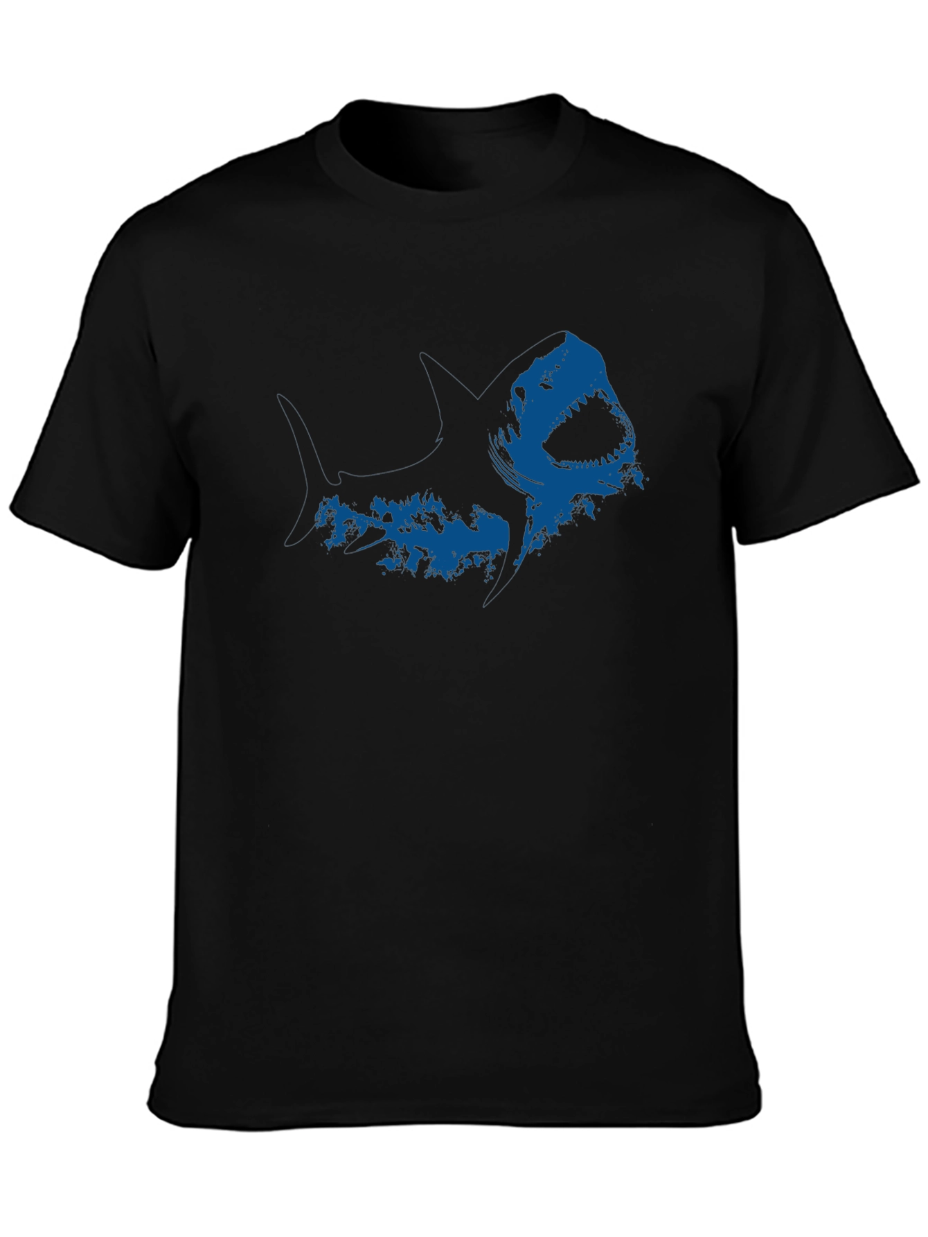 Black Shark Graphic Black T-Shirt view 3