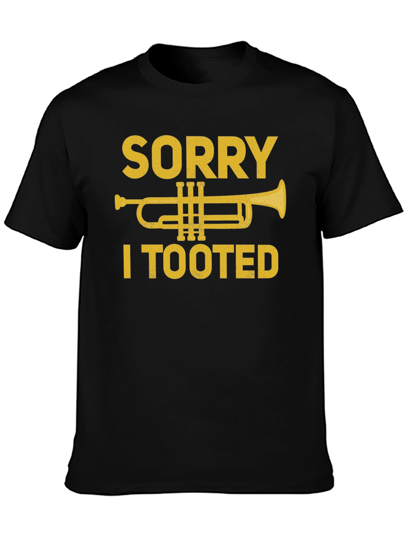 Black Sorry I Tooted Trumpet T-Shirt - Funny Music Tee view 3