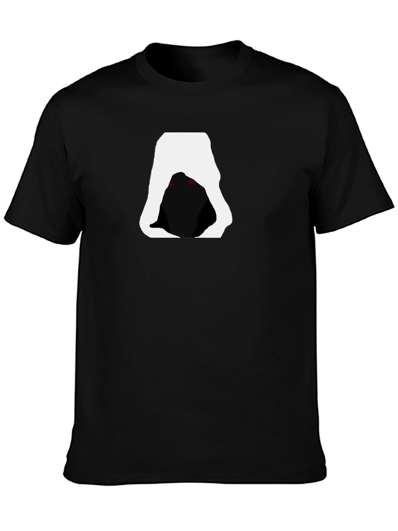 Black Hooded Figure Graphic Tee - Men's Black T-Shirt view 3