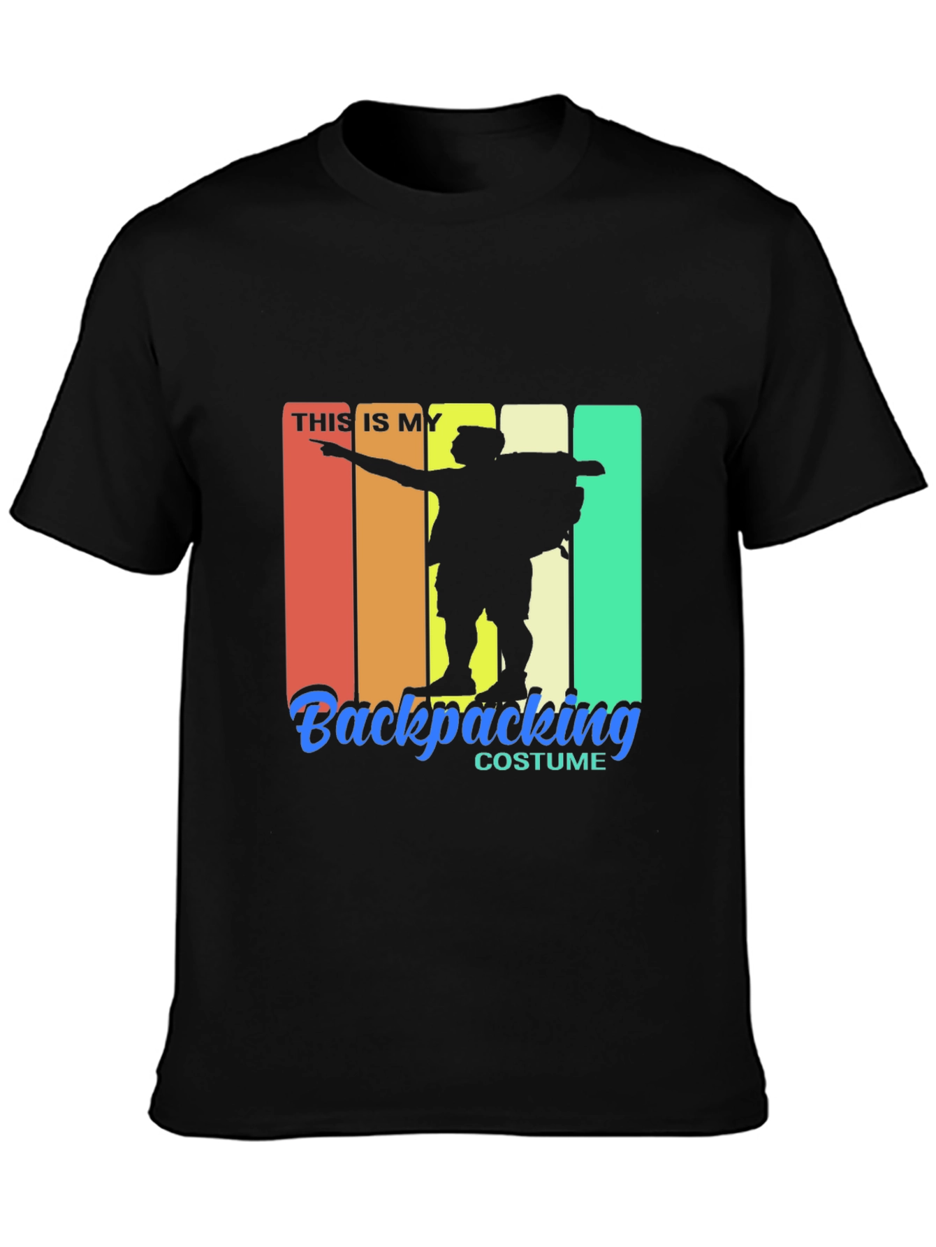 Black Backpacking Costume T-Shirt view 3