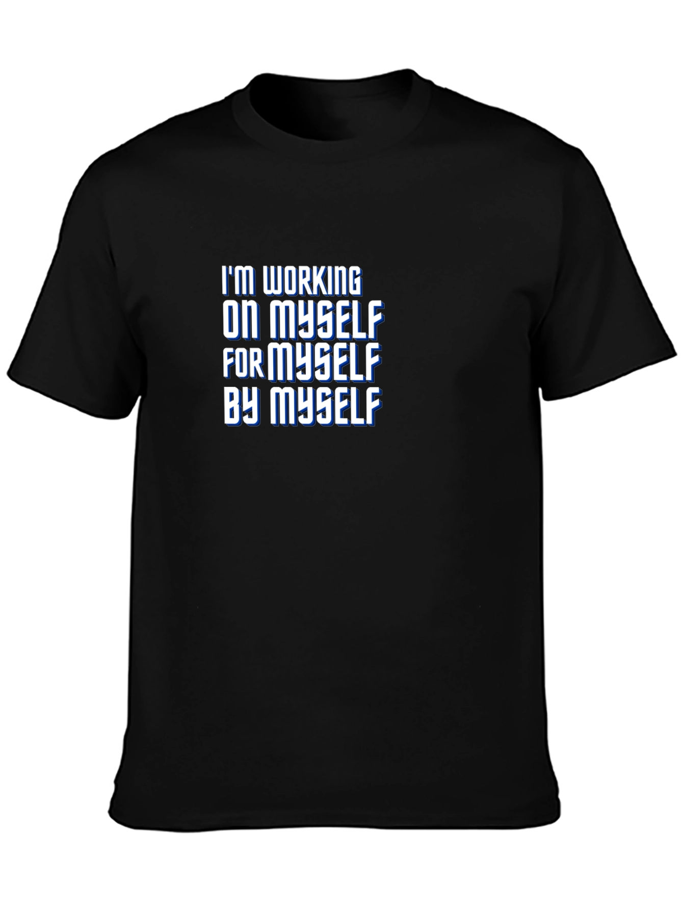 Black I'm Working on Myself Graphic Tee view 3