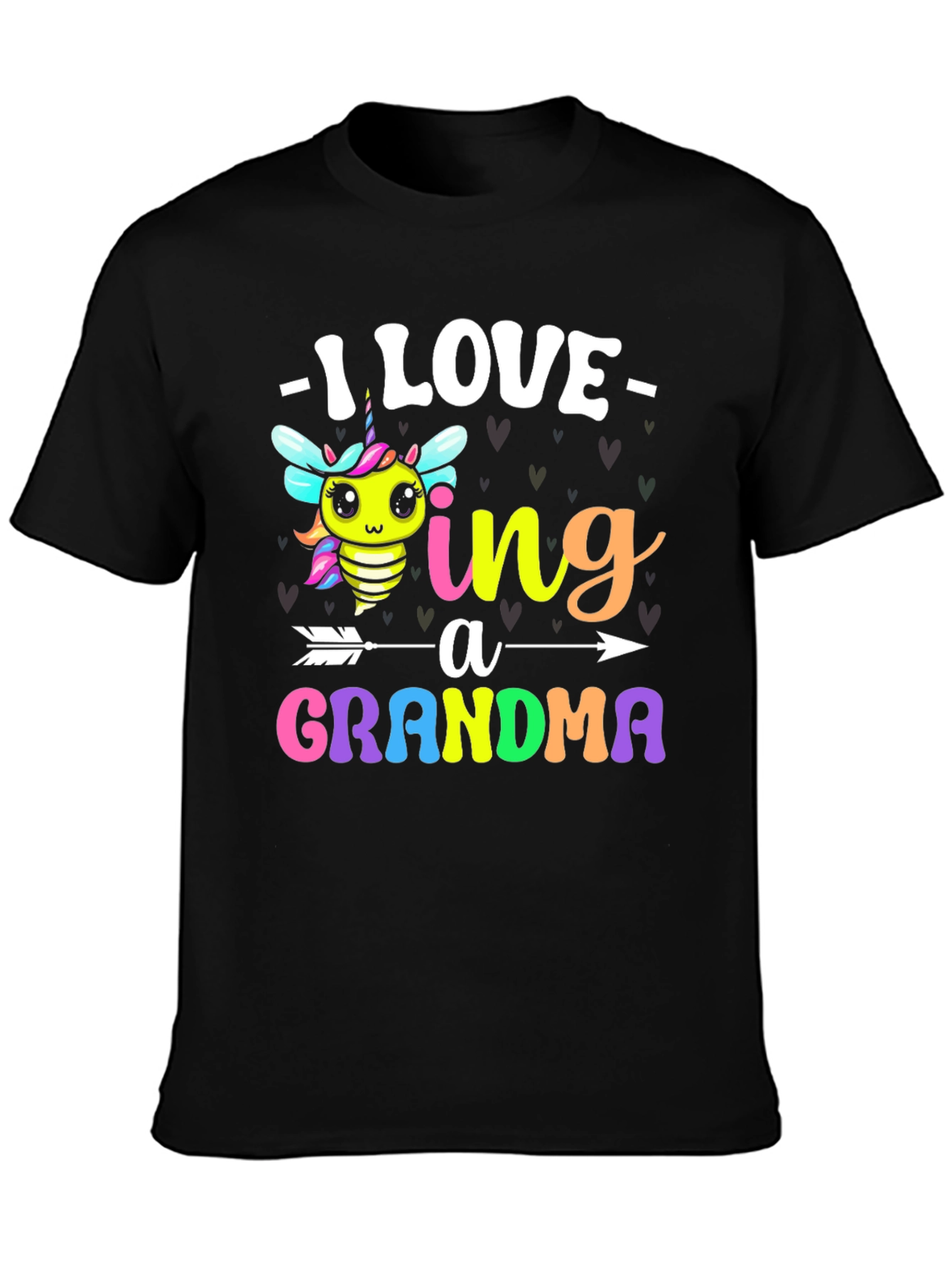 Black I Love Being a Grandma T-Shirt view 3