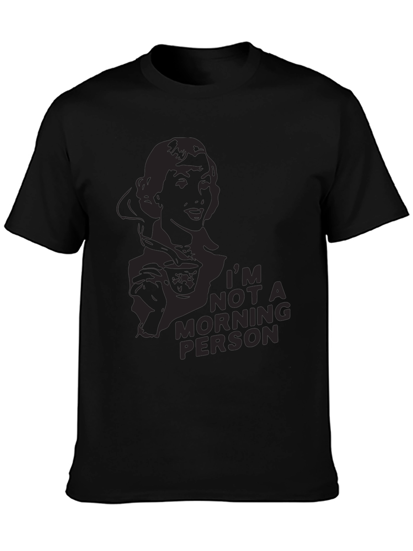 Black I'm Not A Morning Person Graphic T-Shirt view 3